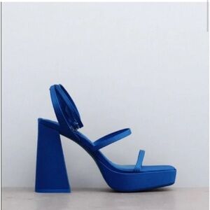 Zara Blue Platform Heels